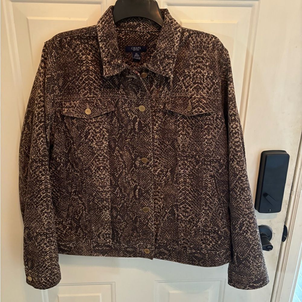 Chaps Brown Python Print Jacket size XL - Picture 6 of 6